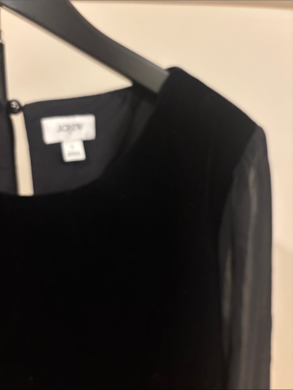 J crew FactoryBlack Velvet & Sheer Sleeve Blouse - Picture 2 of 2